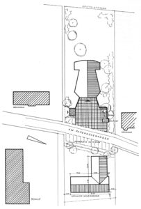 Kirche und geplantes Gemeindehaus, Lageplan, um 1964