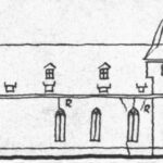 Kirche, Ansicht von Norden, 21.05.1955, Zeichnung