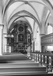 Kirche, Blick zum Altar, Foto: Ernst Witt, Hannover, 1967