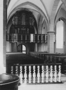 Kirche, Blick zur Orgel, Foto: Ernst Witt, Hannover, Mai 1966