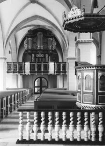 Kirche, Blick zur Orgel, Foto: Ernst Witt, Hannover, wohl nach 1964, vor 1970