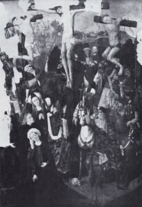 Ehemaliger Altaraufsatz, Flügelaltar, Mitteltafel: Kreuzigung Christi, 1936