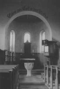 Kapelle, Blick zum Altar, um 1953
