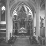Kirche, Blick zum Altar, um 1953