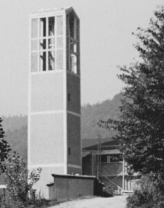 Kirche, Ansicht von Südosten, Teilansicht, 1954