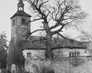 Kirche, Ansicht von Südwesten, um 1950