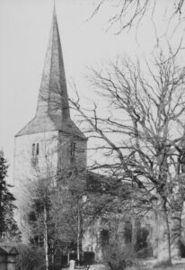Kirche, Ansicht von Südwesten, um 1950