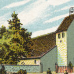 Kirche, Ansicht von Nordwesten, Postkarte (Ausschnitt), Lithografie, um 1900