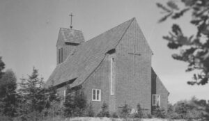 Kapelle Agathenburg, Außenansicht, Foto: Ernst Witt, Hannover, Oktober 1954