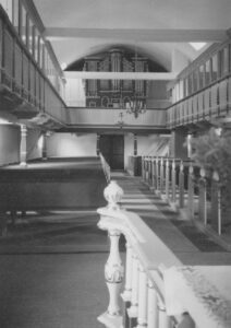 Kirche, Blick zur Orgel, Foto: Ernst Witt, Hannover, Oktober 1959