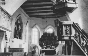 Kirche, Blick in den Chorraum, nach 1952