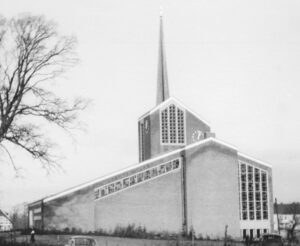 Kirche, Ansicht von Südwesten, April 1967