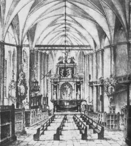 Kirche, Blick zum Altar, um 1850/55