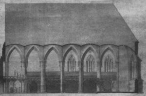 Kirche, Längsschnitt, Zeichnung von Conrad Wilhelm Hase, 1862