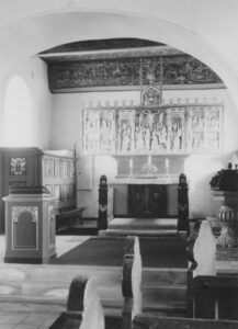 Kirche, Blick in den Chorraum, Foto: Ernst Witt, Hannover, Mai 1963