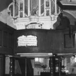 Kirche, Blick zum Altar und zur Orgel, vor 1970