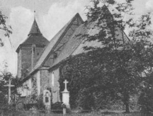 Kirche, Ansicht von Südosten, Postkarte (Ausschnitt)