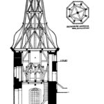 Turm, Grundrisse, Schnitt, vor 1956