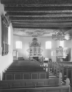 Kirche, Blick zum Altar, Foto: Ernst Witt, Hannover, 1962