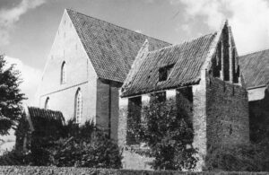 Kirche, Ansicht von Südwesten, Teilansicht, 1956