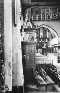 Kirche, Blick zur Orgel, 30. April 1959