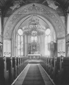 Kirche, Blick zum Altar, Foto: Ernst Witt, Hannover, Mai 1952