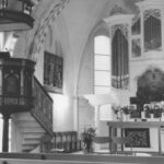 Kirche, Blick in den Chorraum, nach 1959