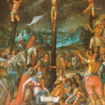 Altaraufsatz, Gemälde „Kreuzigung Christi“