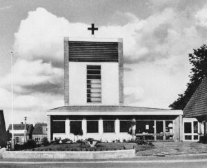 Kirche, Außenansicht, vor 1989, Fotograf: H. Mecklenborg, Haren-Ems