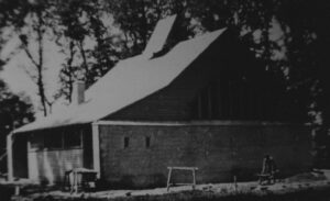 Kirche, Ansicht von Südosten, Kirche im Bau, 1951