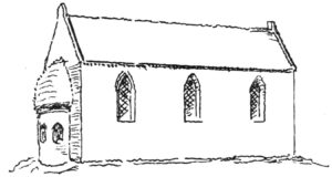 Kirche, Ansicht von Nordosten, vor 1880, Grafik