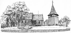 Hittfeld Kirche Außenansicht Zeichnung