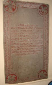 Langendorf, Kirche, Innenraum, Grabstein