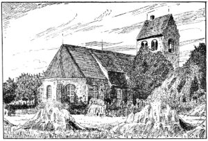 Hohe Kirche Predöhl, Lemgow, Außenansicht, Zeichnung