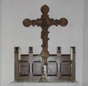 Lübeln, Kapelle, Innenraum, Altaraufsatz