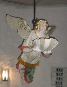 Meuchefitz, Kirche, Innenraum, Taufengel