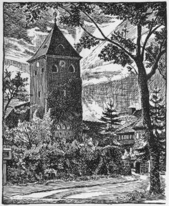 Nenndorf, Kirche, Außenansicht, Grafik