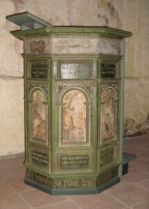 Schäpingen, Kapelle, Innenraum, Kanzel