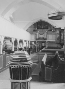 Heeslingen, Kirche, Innenraum, Orgel, Empore, Kanzel, Taufe, 1962