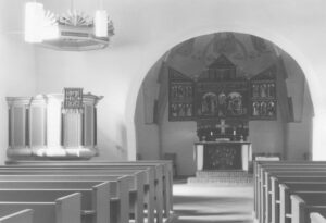 Oerel, Kirche, Innenraum, Altar, Kanzel, 1970