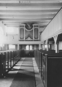 Oerel, Kirche, Innenraum, Orgel, Empore, 1956