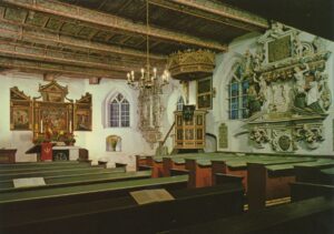 Oese, Kirche, Innenraum, Altar, Kanzel, Epitaph