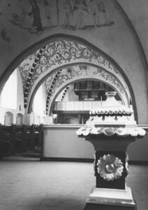 Loxstedt, Kirche, Innenraum, Gewölbemalerei, Orgel, Taufe