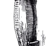 Midlum, Kirche, Innenraum, Opferstock, Zeichnung