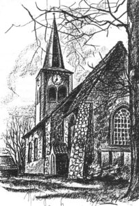 Ringstedt, Kirche, Außenansicht, Zeichnung