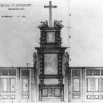 Sandstedt, Kirche, Altar, Zeichnung