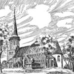 Sittensen, Kirche, Außenansicht, Turm, Grafik