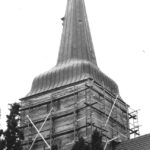 Wremen, Kirche, Außenansicht, Turm, eingerüstet