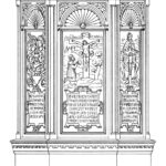 Zeven, Kirche, Innenraum, Kanzel, Zeichnung