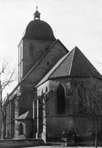 Göttingen St. Albani Außenansicht Südosten Chor Schiff Turm